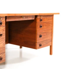 Mid-Century Modern Walnut Executive Desk by Edward Wormley for Dunbar, 1950s